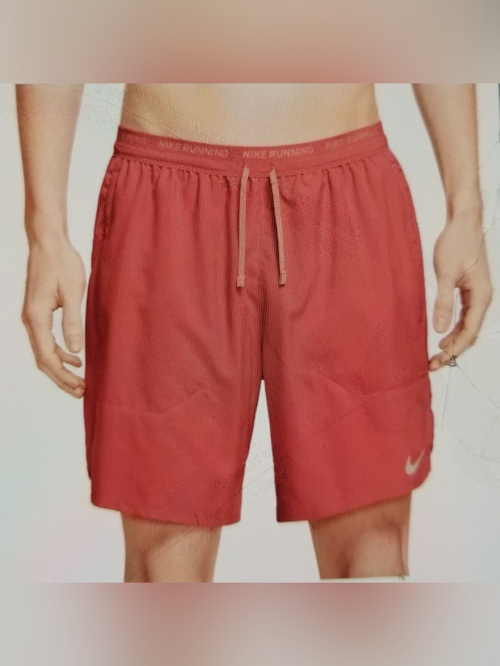 Nike Men's Coral Red Athletic Running Shorts